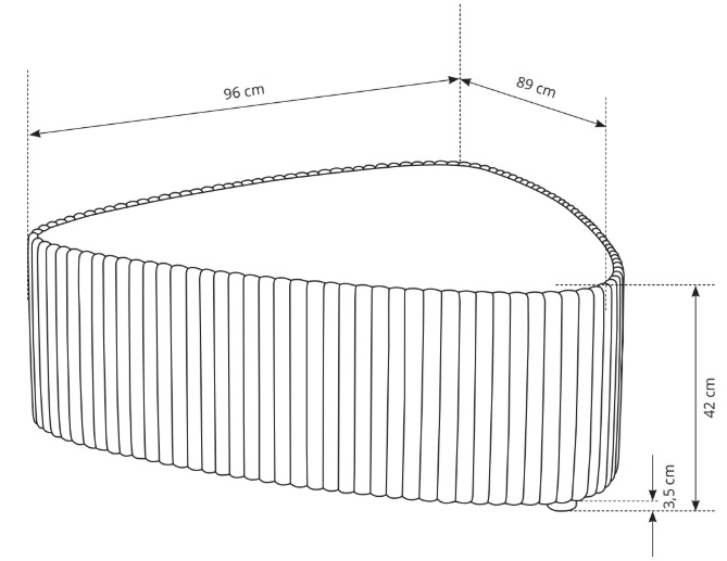 MIJA Stolik kawowy tapicerowany w tkaninie Tilia - zdjęcie produktu